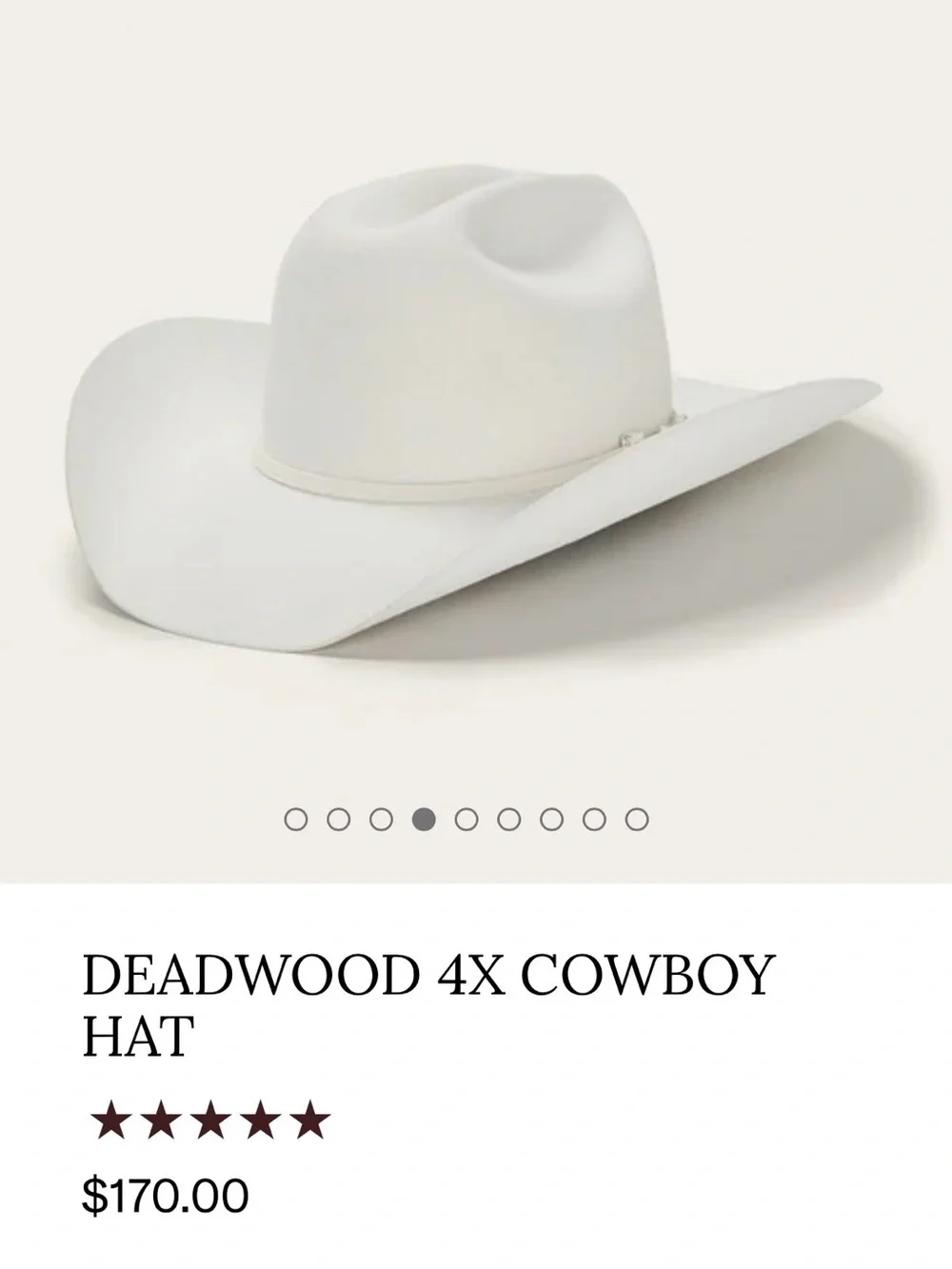 Stetson Deadwood 4X Cowboy Hat - White 7 1/4